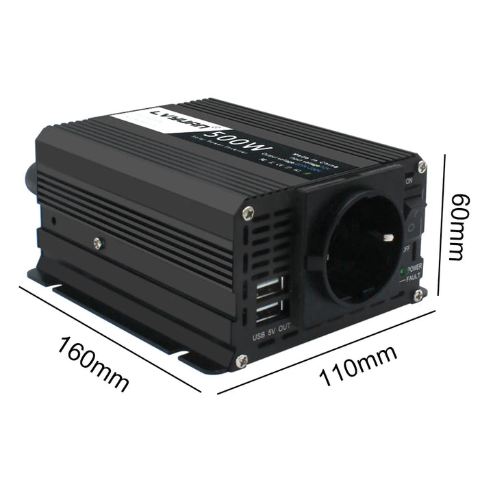 500W DC 12V To AC 110V 220V 50Hz 60Hz Car Power Inverter Automatic Transformer Adapter Dual USB EU US Universal Socket Converter