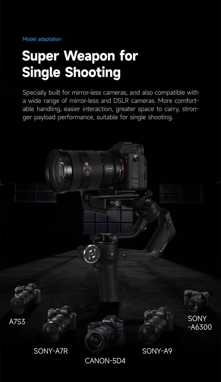 FeiyuTech Official Feiyu SCORP Series SCORP-C Handheld Gimbal 3-Axis Stabilizer Handle Grip for DSLR Camera Sony/Canon
