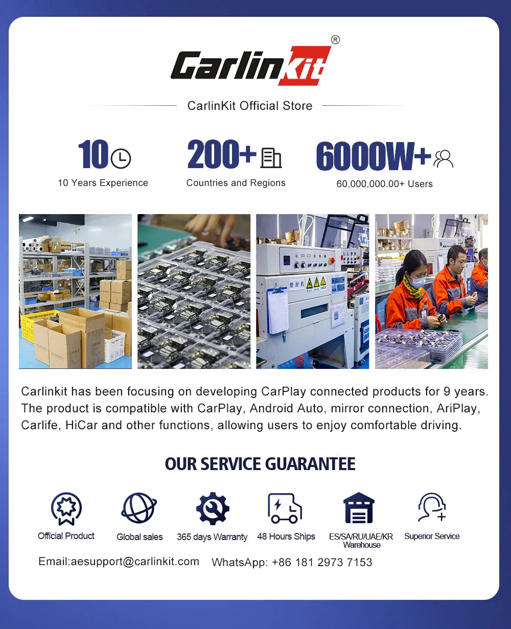 2025  CarlinKit CarPlay AI Box Android 13.0 SM6225 QCM6125 Android Auto Wireless CarPlay Adapter 2.4+5GGPS 64G 128G FOTA Upgrade