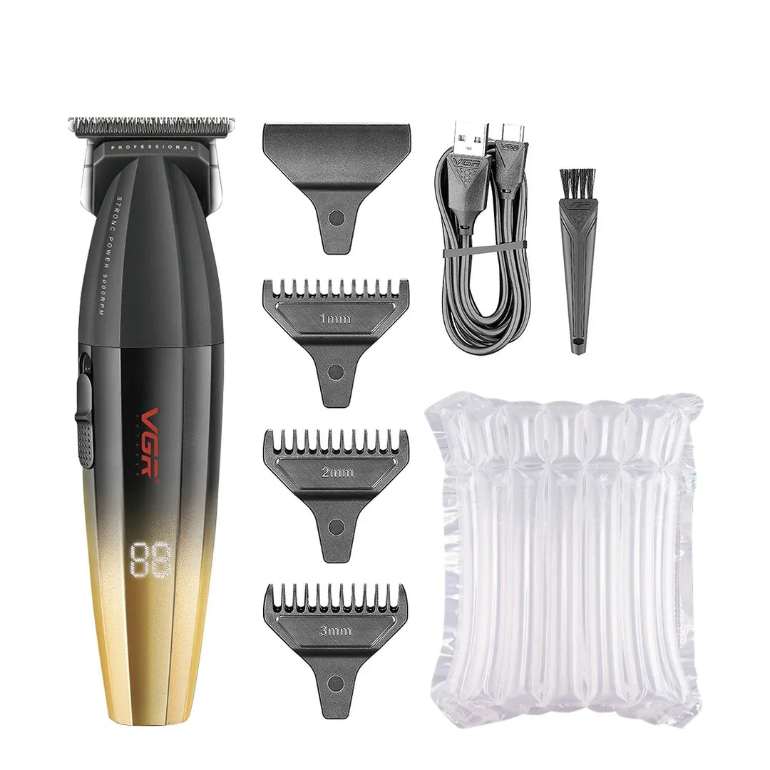 VGR Hair Clipper Professional Hair Trimmer 9000 RPM Barber Hair Cutting Machine Digital Display Haircut Clipper for Men V-003