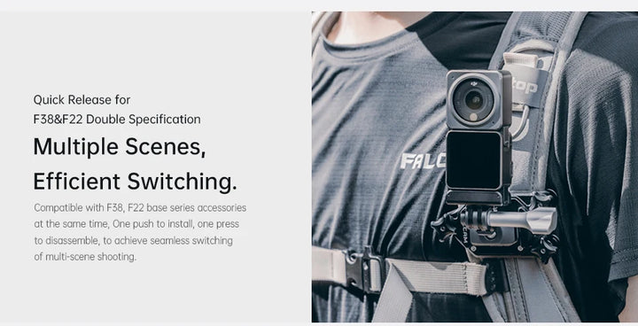 Ulanzi FALCAM F22 Quick Release Ballhead /Quick Release Clip for Gopro Action Camera Sports Camera Quick Mounting