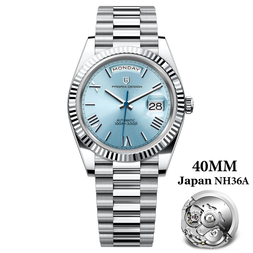 2024 New PAGANI DESIGN Rose Gold DD40 Luxury Automatic Watch Men Mechanical Wrist Watches Men Japan NH36A AR Sapphire crystal