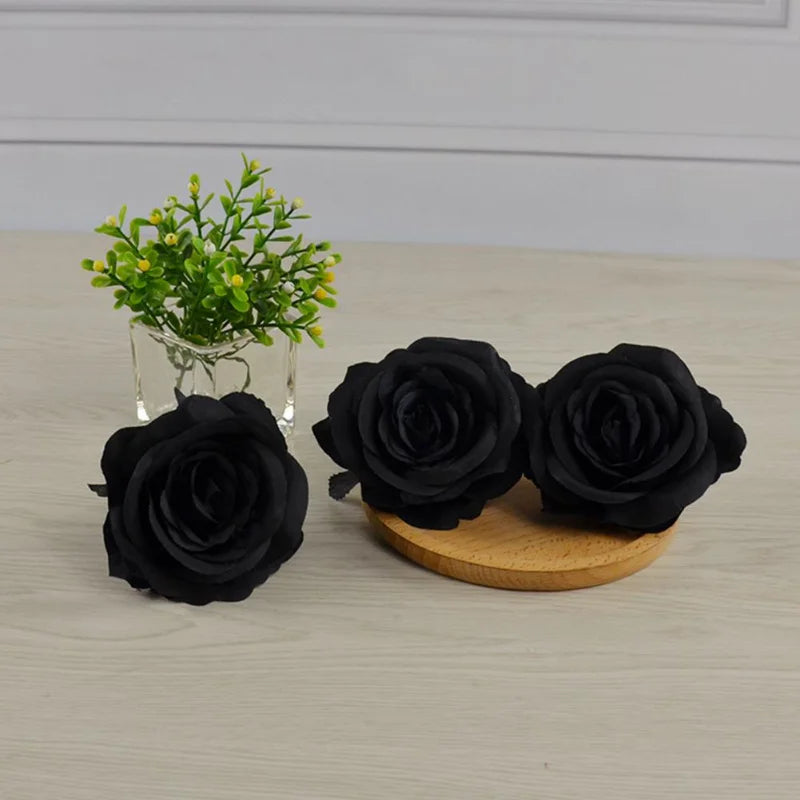 Artificial Black Rose Heads