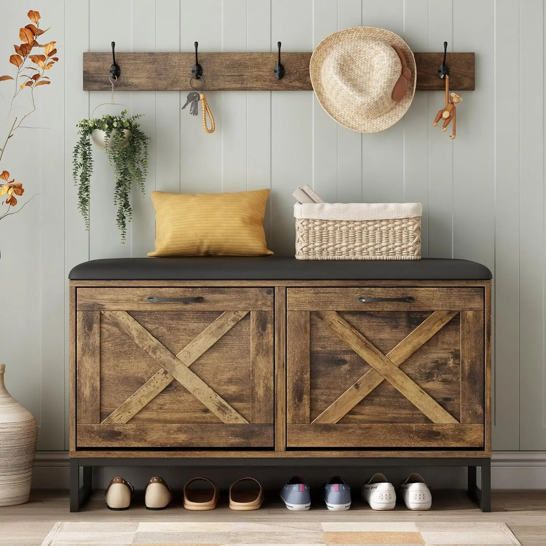 Shoe Cabinet with Flip Drawers