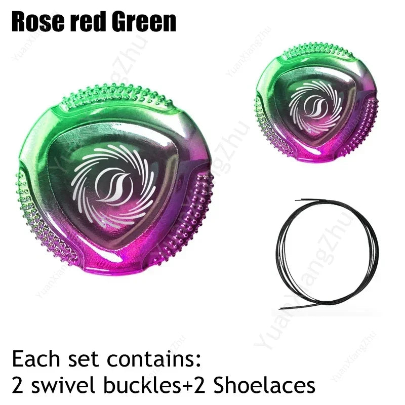 1 Pair Metal Wire Swivel Automatic Buckle Shoelaec No Tie Shoe Laces Quick Lock Shoestrings Women Man Shoelaces for Sneaker New