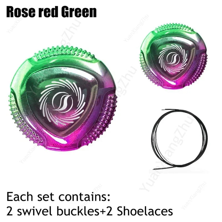1 Pair Metal Wire Swivel Automatic Buckle Shoelaec No Tie Shoe Laces Quick Lock Shoestrings Women Man Shoelaces for Sneaker New