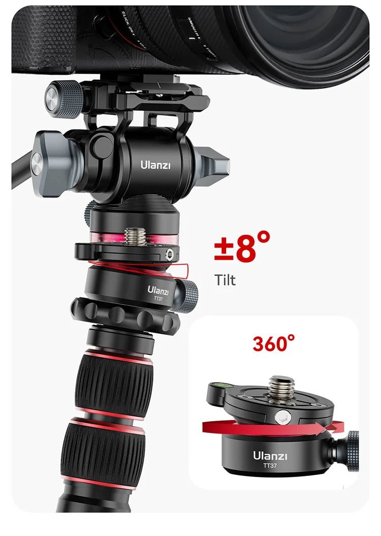 Ulanzi U-190 U190 Panoramic Tripod Head Hydraulic Fluid Video Damping Head For Tripod Monopod DSLR Camera Holder Stand Mobile