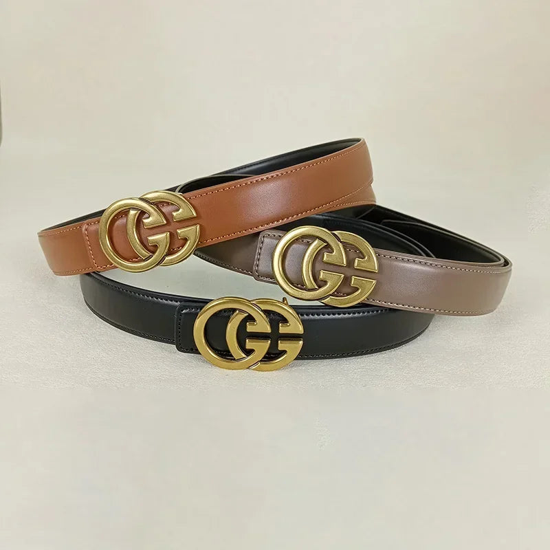 Fashion GG cowhide real leather belt for women luxury desiner Unisex men's belt elegant girdle belt female jeans waistband