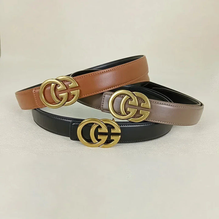 Fashion GG cowhide real leather belt for women luxury desiner Unisex men's belt elegant girdle belt female jeans waistband