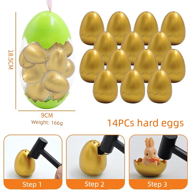 Children's Day Easter Egg Kids Building Blocks Blind Box Cartoon Rabbit Decompression Color Film Puzzle Egg Engineering Car Toys