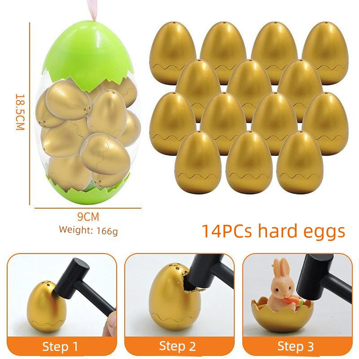 Children's Day Easter Egg Kids Building Blocks Blind Box Cartoon Rabbit Decompression Color Film Puzzle Egg Engineering Car Toys