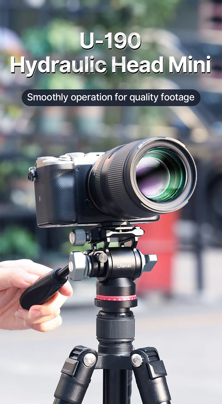 Ulanzi U-190 U190 Panoramic Tripod Head Hydraulic Fluid Video Damping Head For Tripod Monopod DSLR Camera Holder Stand Mobile