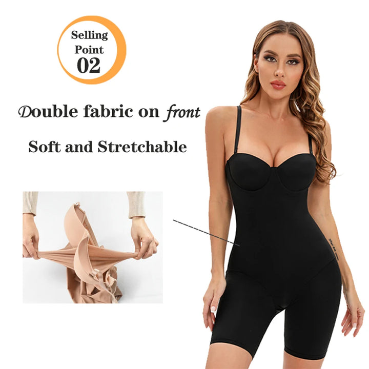 Sexy Lingerie Slim Silk Solid Shapewear for Women Smooth Soft Bodysuit Tummy Shaper Underwear Lingerie Black Nude