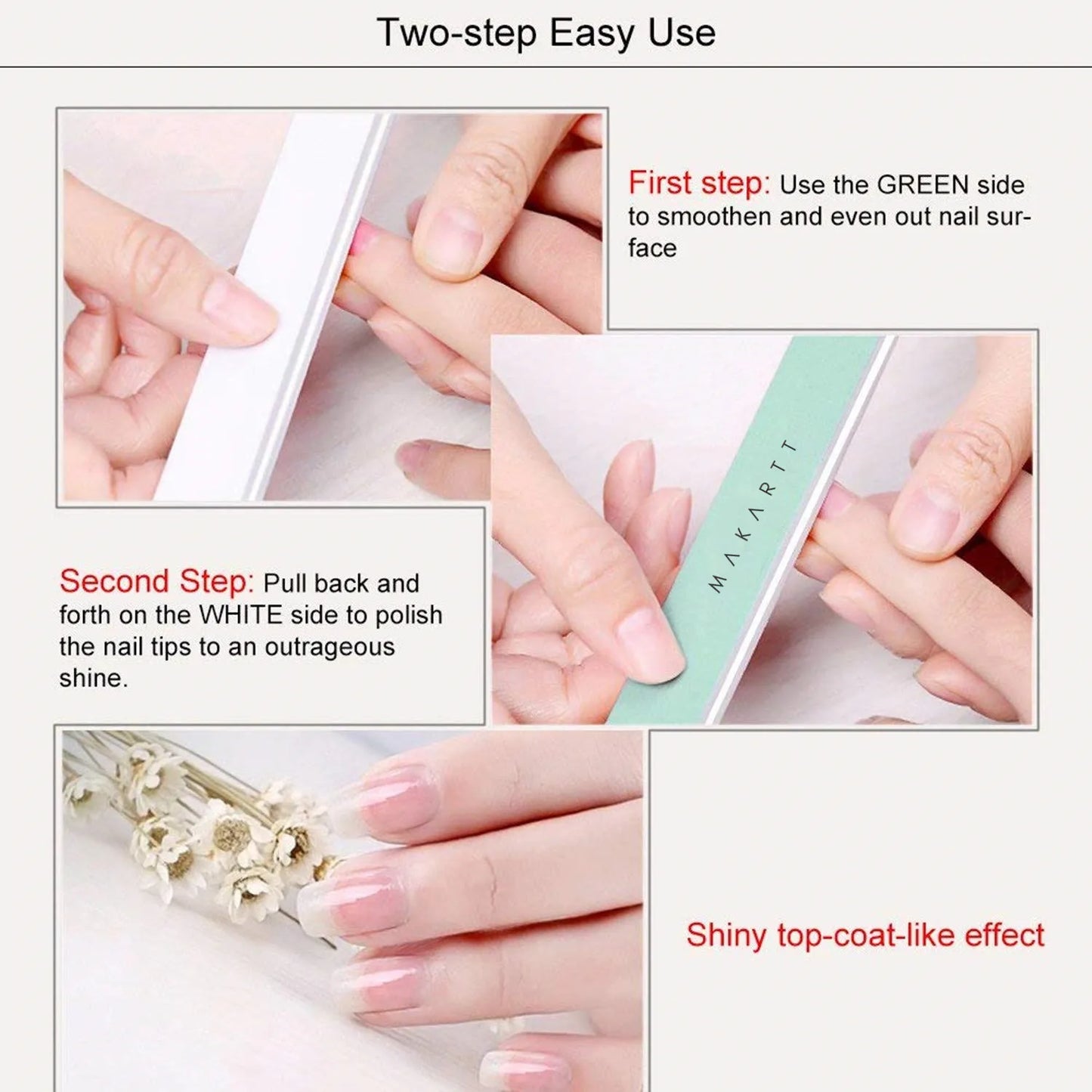 Makartt Fine Nail Buffer Block Shiny Nails Sponge 10PCS Natural Nail Polisher for Natural Nails Nail File 400 and 6000 Grit