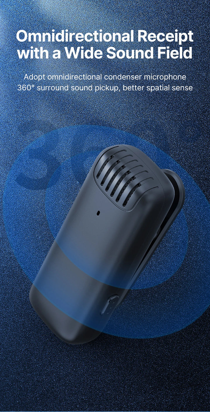 Ulanzi J12 Wireless Lavalier Microphone System Audio Video Recording Microphone Mini Mic for iPhone Android Live Broadcast