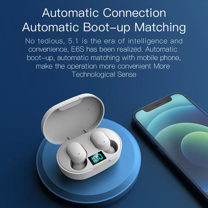 TWS E6S Bluetooth Earphones Wireless Bluetooth Headset Noise Cancelling Headsets With Microphone Headphones For Xiaomi Redmi