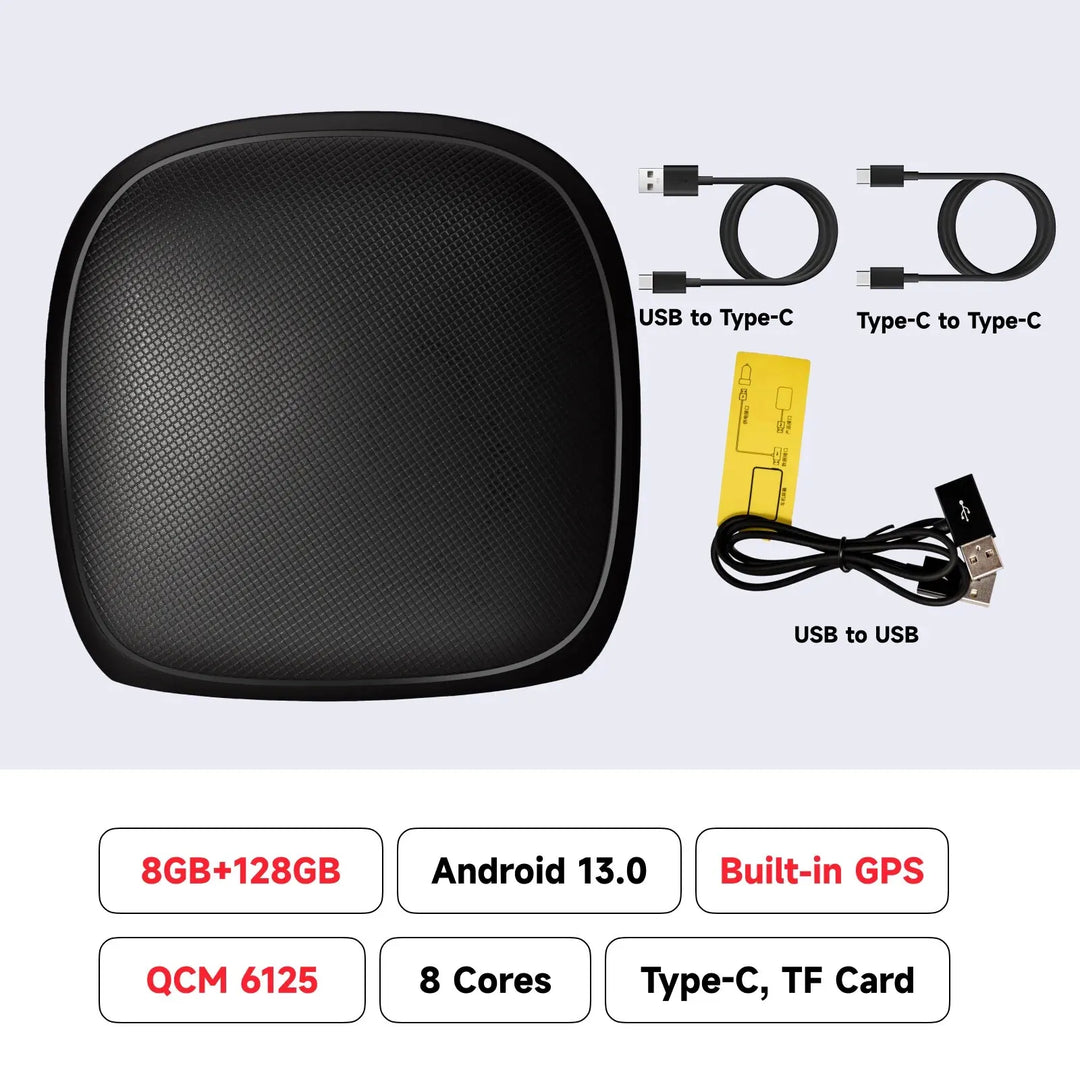 CarPlay Ai Box 8+128G Android 13 Wireless Carplay Android Auto QCM6125 8-Core CPU 4G LTE for VW Audi Kia Fiat