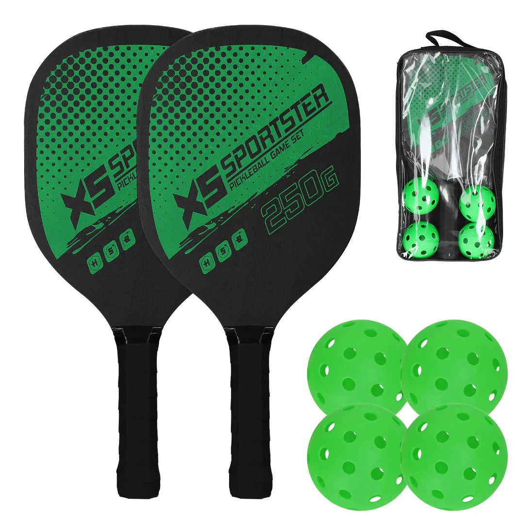 Pickleball Racket Set – 2 Paddles, 4 Balls, Sports Accessory