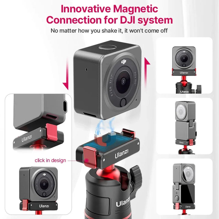 Ulanzi MT-50 Magnetic Tripod for Dji Osmo Action 5 4 3 Adjustable Underwater Selfie Stick Stand Mount Action Camera Accessories