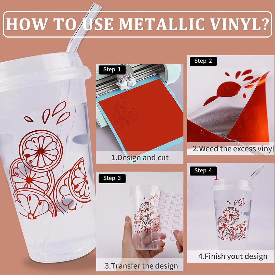 9pcs HTVRONT 30X30cm Matte Metallic Permanent Adhesive Vinyl Bundle Sheets Sticky Craft Sticker Film for Cricut DIY Decor