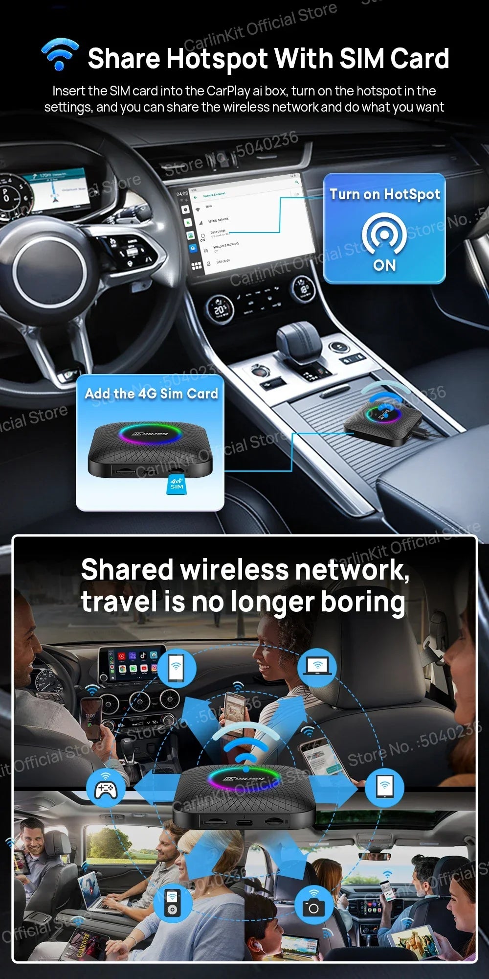 2025  CarlinKit CarPlay AI Box Android 13.0 SM6225 QCM6125 Android Auto Wireless CarPlay Adapter 2.4+5GGPS 64G 128G FOTA Upgrade