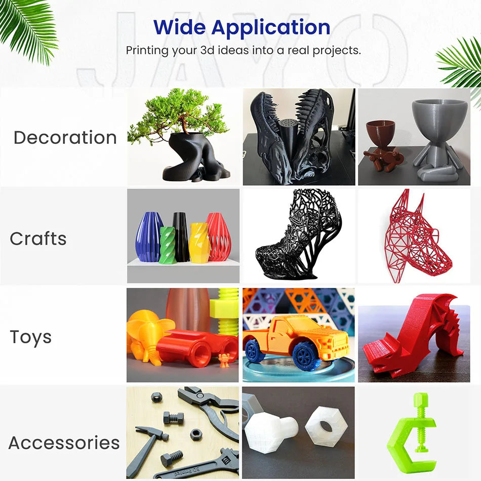 JAYO PLA 3D Filament 1.75MM 10Rolls/set PLA+/Silk PLA/PLA Matte /PETG 3D Printer Filament For FDM Black 3D PrintIng Materials