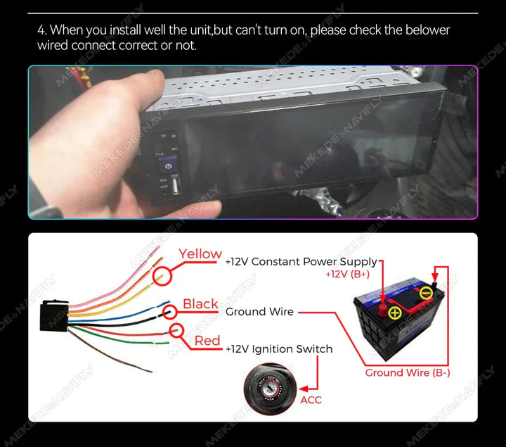 Navifly 2G+32G Universal 1 Din Android 6.86 Inch HD Touch Screen Wireless CarPlay Auto Car Radio Multimedia Video Player GPS FM