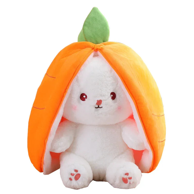 Random 1 Pcs 18cm Cute Stuffed Toys Strawberry Rabbit Radish Rabbit Plush Toys Zipper Doll