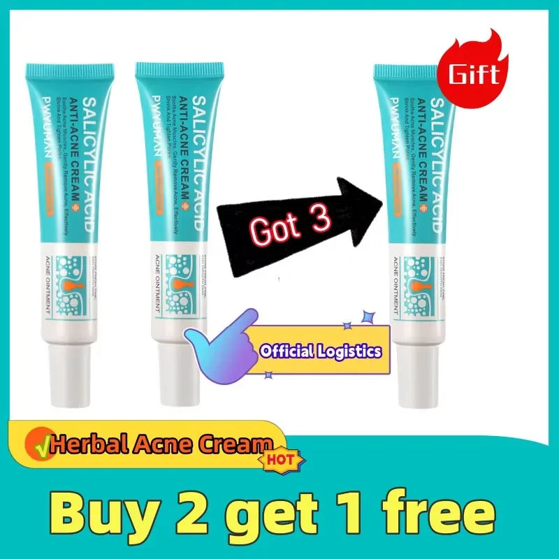 Salicylic Acid Acne Treatment Cream Shrink Pore Remove Blackheads Scars Acne Marks Spots Oil Control Whitening Korean Skin Care