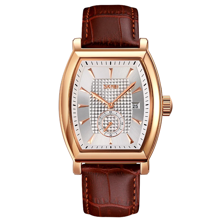 SKMEI relogio masculino Top Brand Luxury Genuine Leather Strap Business Mens Watches Waterproof Quartz Date Time Wristwatches