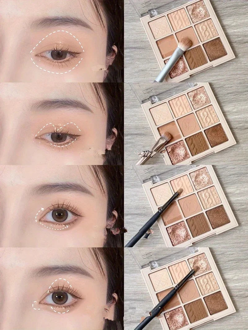 9-Color Brown Eyeshadow Palette