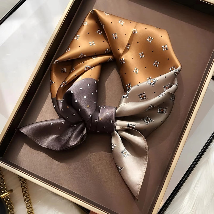 Luxury Women's Soft Satin Hair Scarves Fashion Square Printed Headscarf 70cm Professional Accessories Designer Scarf Headband