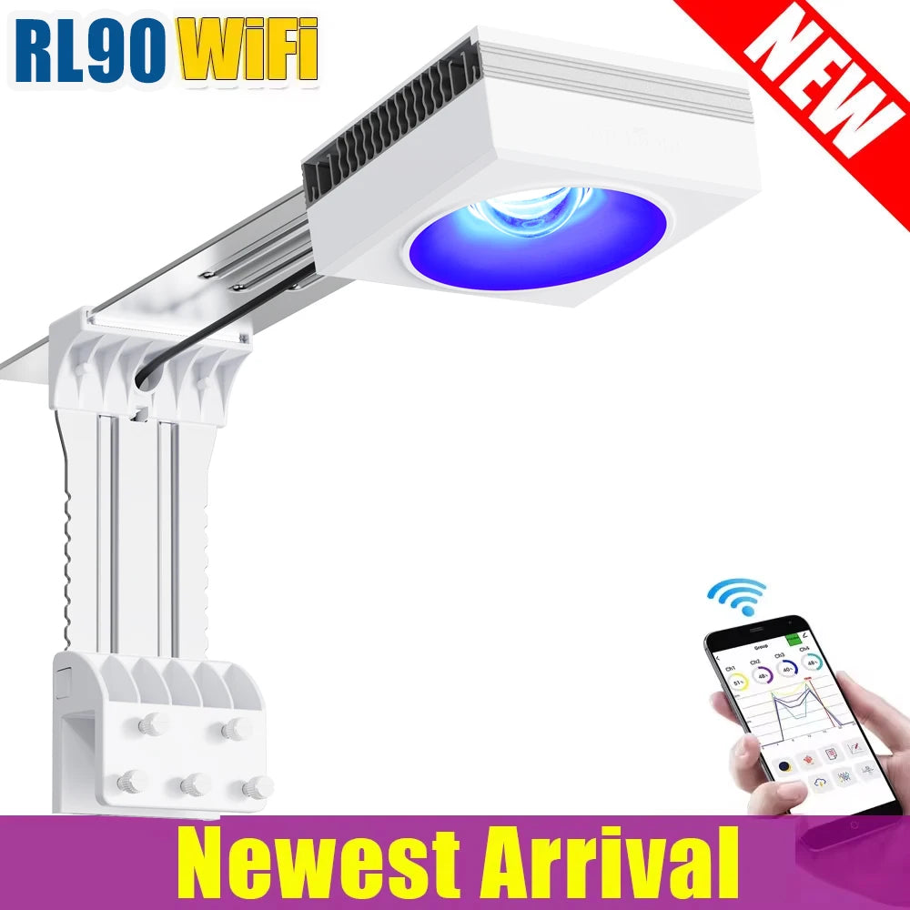 PopBloom WiFi Aquarium LED Light, Marine Aquarium Light,Full Spectrum for Saltwater Reef Coral SPS/LPS Fish Aquarium Tank