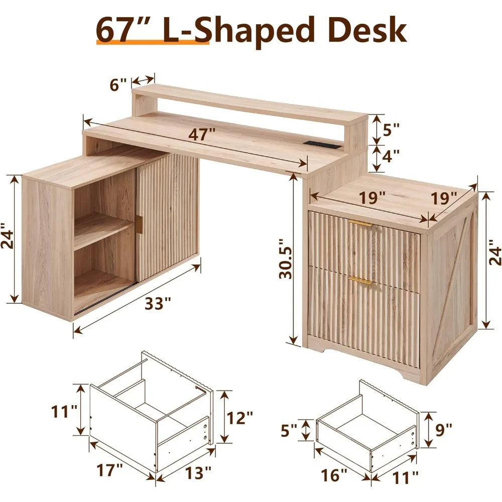 Modern L-Shaped Office Desk