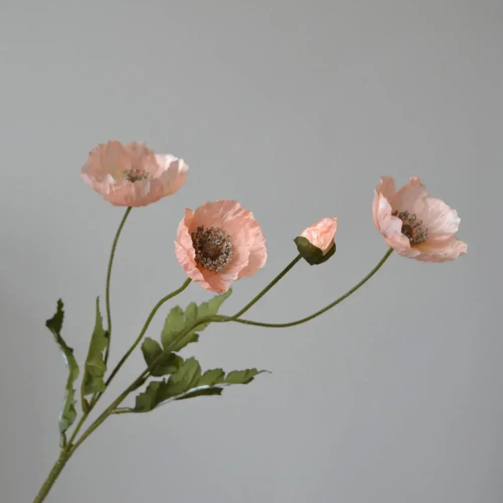 Artificial Silk Poppy Flowers Bouquet