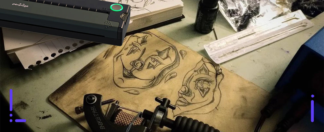 PeriPage P90 Wireless Tattoo Transfer Stencil Printer, Thermal Tattoo Machine with 5pcs Free Transfer Paper