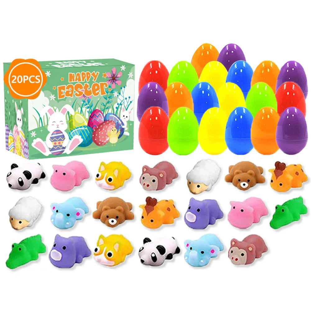 Prefilled Easter Eggs with Stress Relief Toys Easter Basket Stuffers Surprise Easter Eggs for Kids Easter Egg Hunt Game and Part