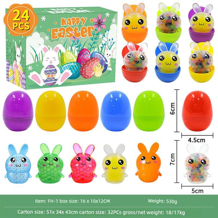 Children's Day Easter Egg Kids Building Blocks Blind Box Cartoon Rabbit Decompression Color Film Puzzle Egg Engineering Car Toys