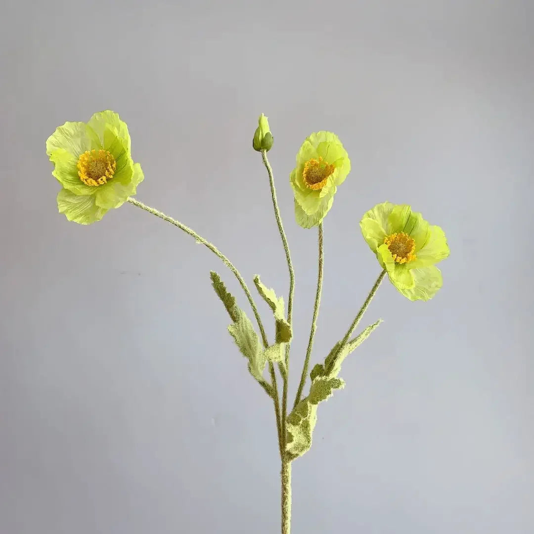 Artificial Silk Poppy Flowers Bouquet