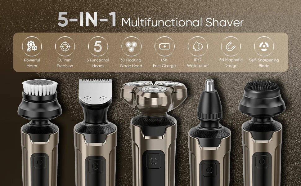 Sejoy Electric Hair Clipper for Men  5 in 1 Electric Nose Hair Trimmer Professional Cutting Machine Rechargalbe