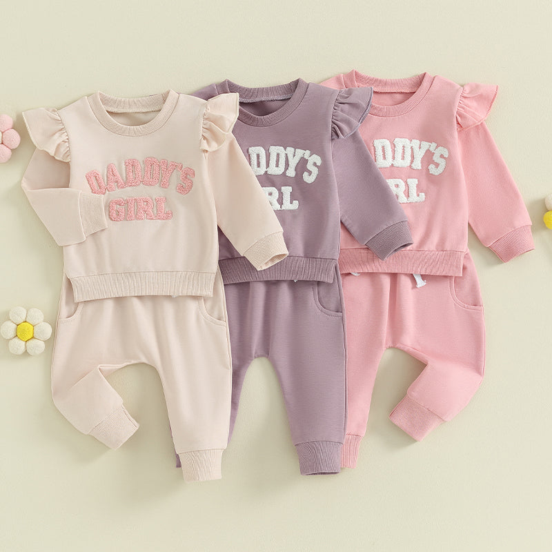 2023-09-27 Lioraitiin 0-3Y Baby Girl Clothes Daddys Girl Long Sleeve Crewneck Sweatshirt Top Casual Pants Fall Winter Outfits