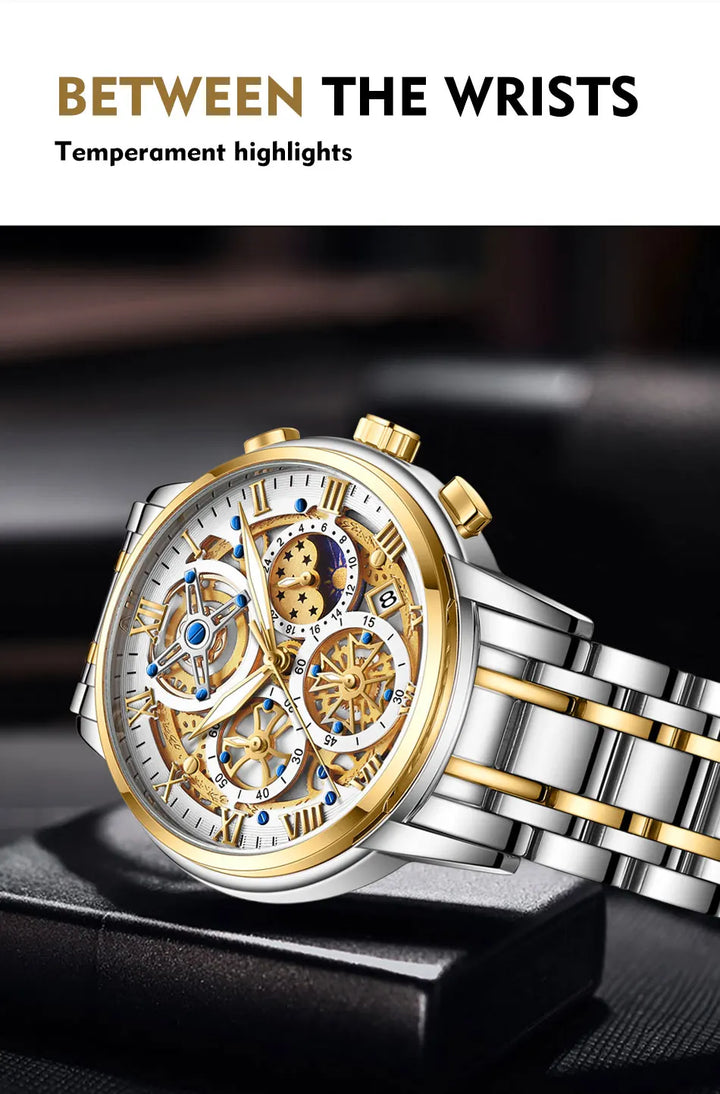 LIGE Luxury Fashion Men Watch Waterproof Luminous Date Man Wristwatch Stainless Steel Chronograph Quartz Men's Watches Reloj