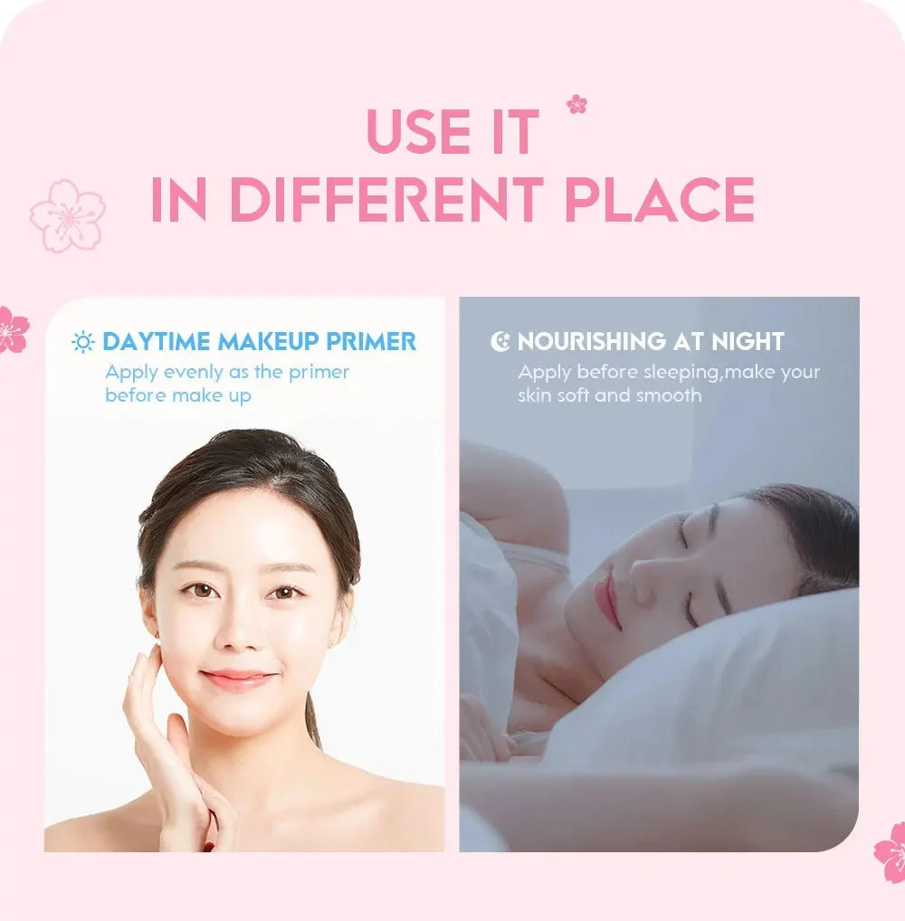 Japan Sakura Wrinkle Remover Face Serum Cream Anti-Aging Fade Fine Lines Lift Firming Vitamin C Whitening Rejuvenation Skin Care