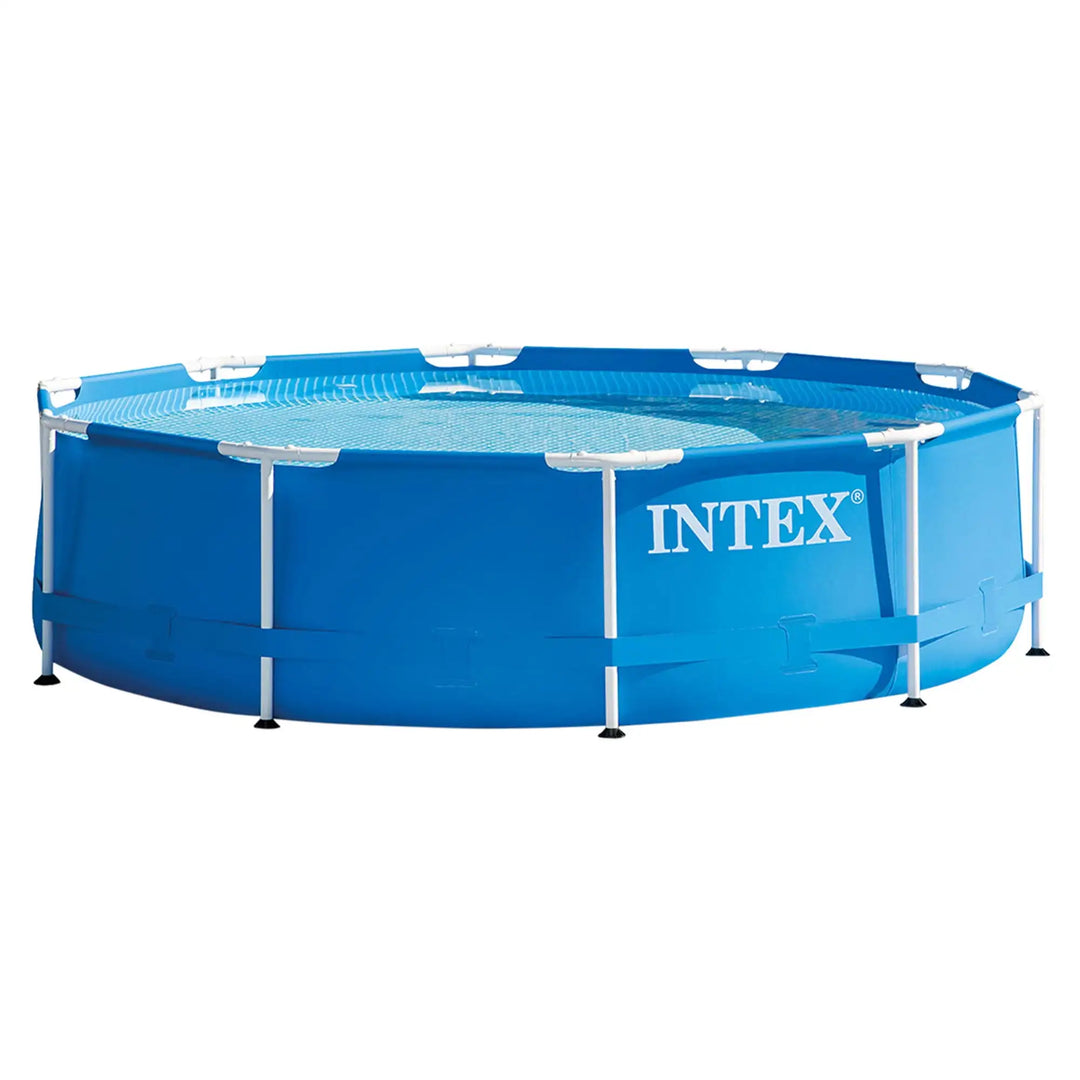 Round Metal Frame Above Ground Swimming Pool, Blue