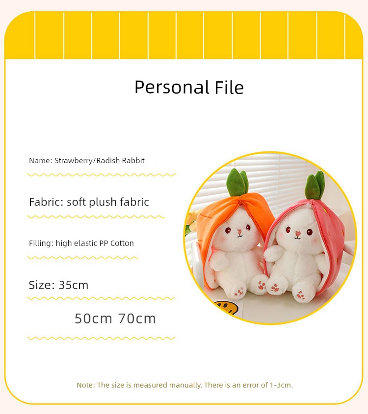 Internet Celebrity Transformed Fruit Plush Toys Strawberry Rabbit