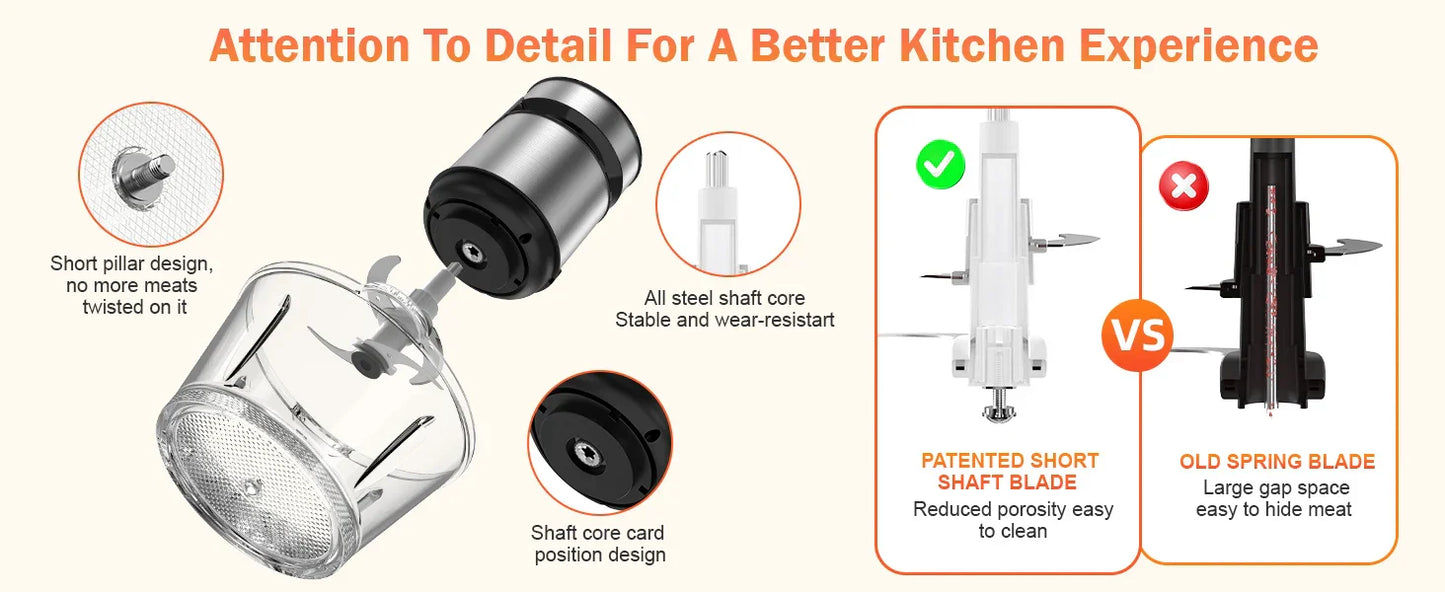 2 Speeds  500W Electric Food Processor 2L Meat Grinder Mincer kitchen Blender Food Processor Slicer Vegetable Food Chopper Meat