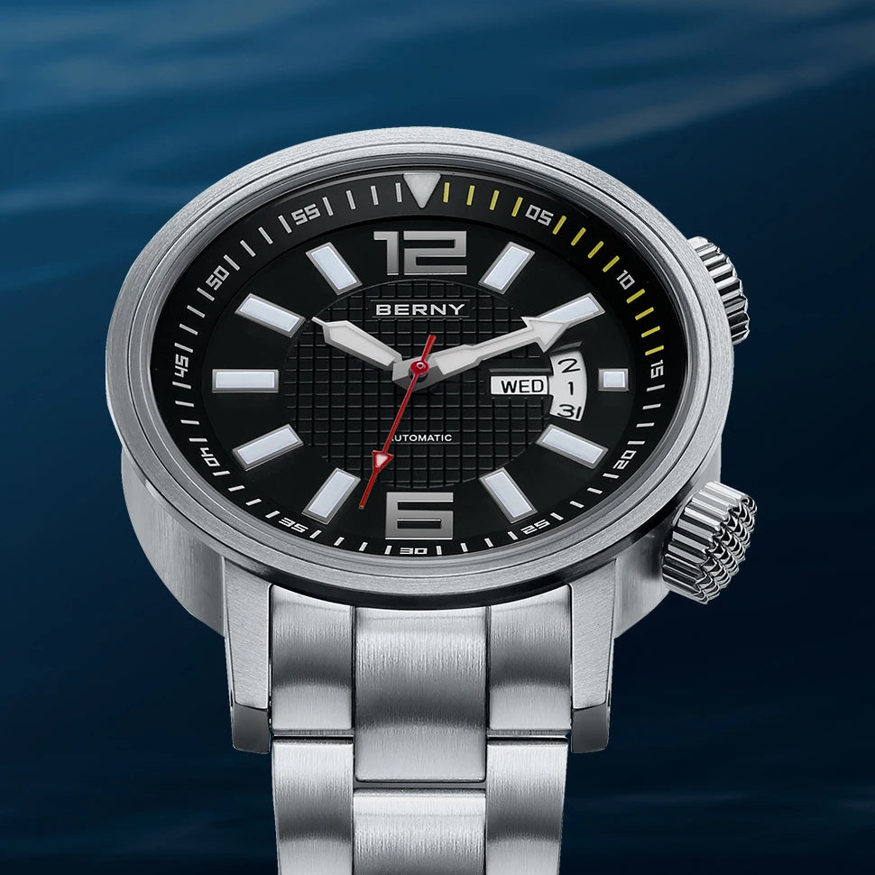 20Bar Diver Automatic Watch For Men Miyota 8205 Super Luminous Sapphire Swim Sport Mechanical Automatic Self Winding Wristwatch