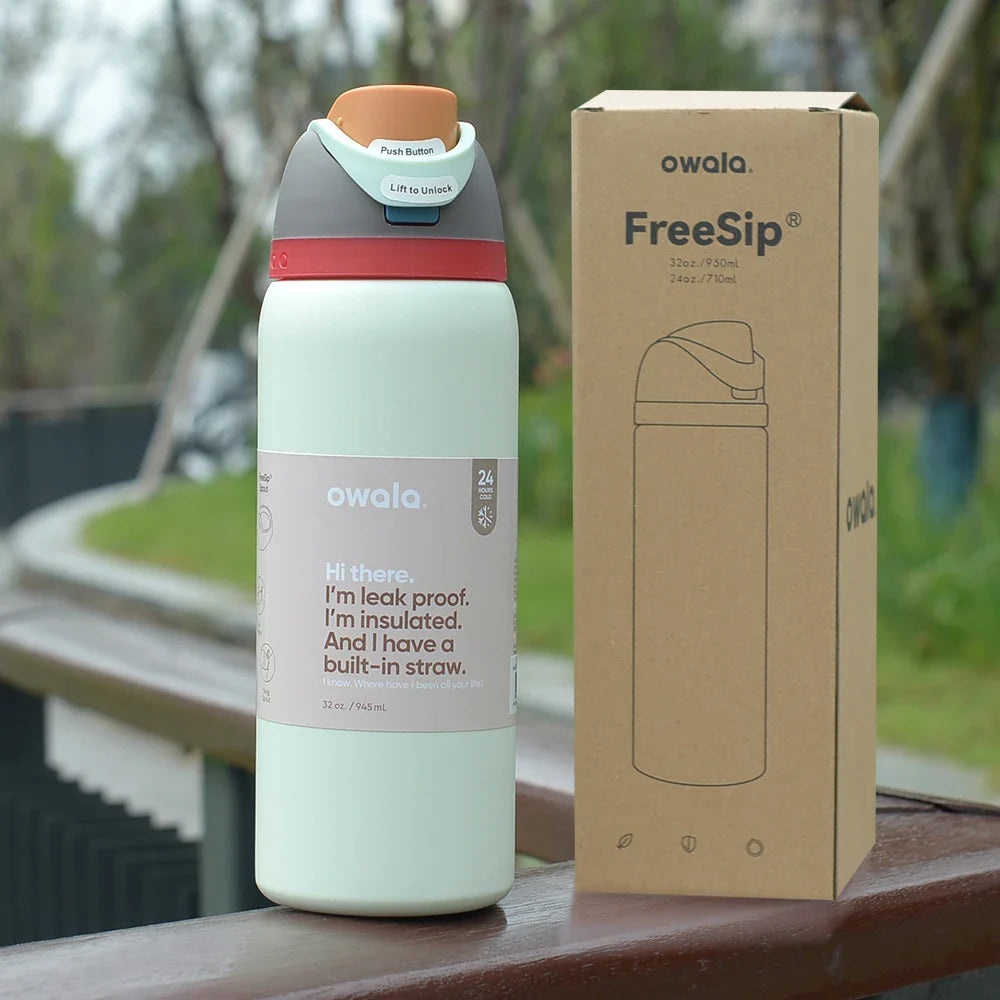 Owala FreeSip Blue Bow Tie Water Bottle
