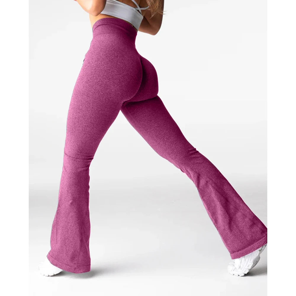 New Black Effortless Flare Leggings Women Soft Workout Tights Fitness Outfits Yoga Pants Gym Wear Spandex Leggings