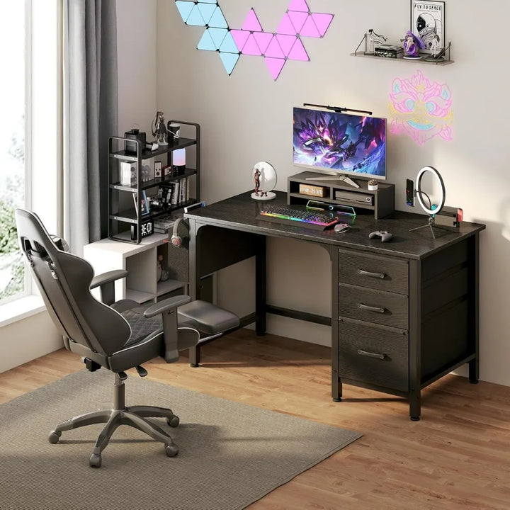 Desk with File Drawers – Home Office